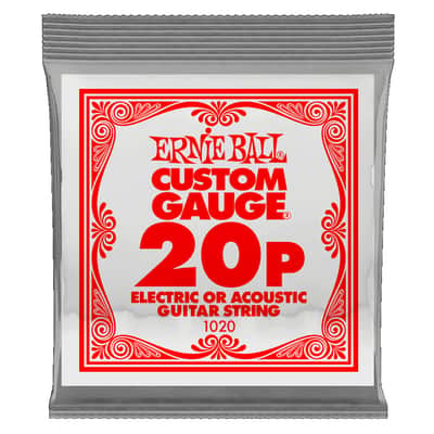 Ernie Ball Plain Steel .020" -- 6 Pack image 1