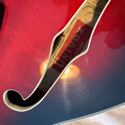 Vintage Univox Custom Coily 330 Style Short Scale Bass Cherry Burst MIJ image 5