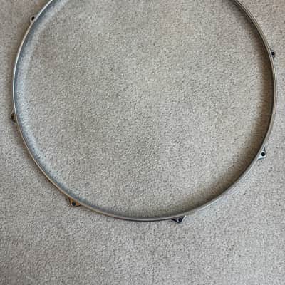 Premier 16” Die-Cast Floor Tom Drum Hoop - COB Chrome over Brass Lot #2 70s - Chrome image 4