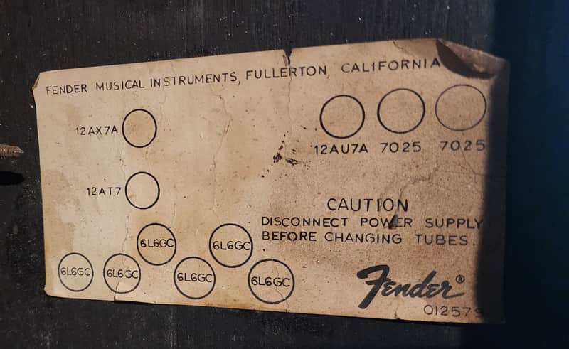 Fender Super Twin Combo Cabinet w/ Tube Chart, Fender Badge, Brownface Grille Cloth – Project Cabinet image 1