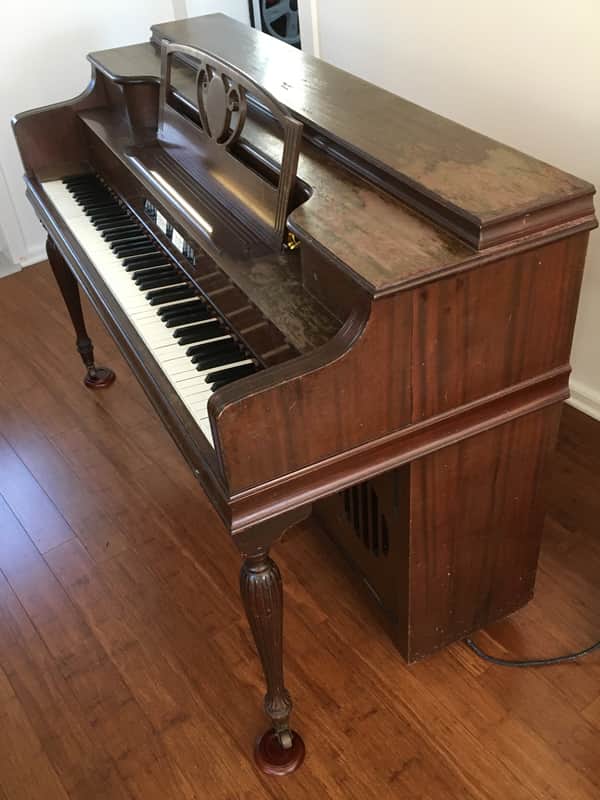 1954 Vintage Janssen Made in USA Lowrey Organo Model Acoustic Upright Piano Only (No Organo) image 1