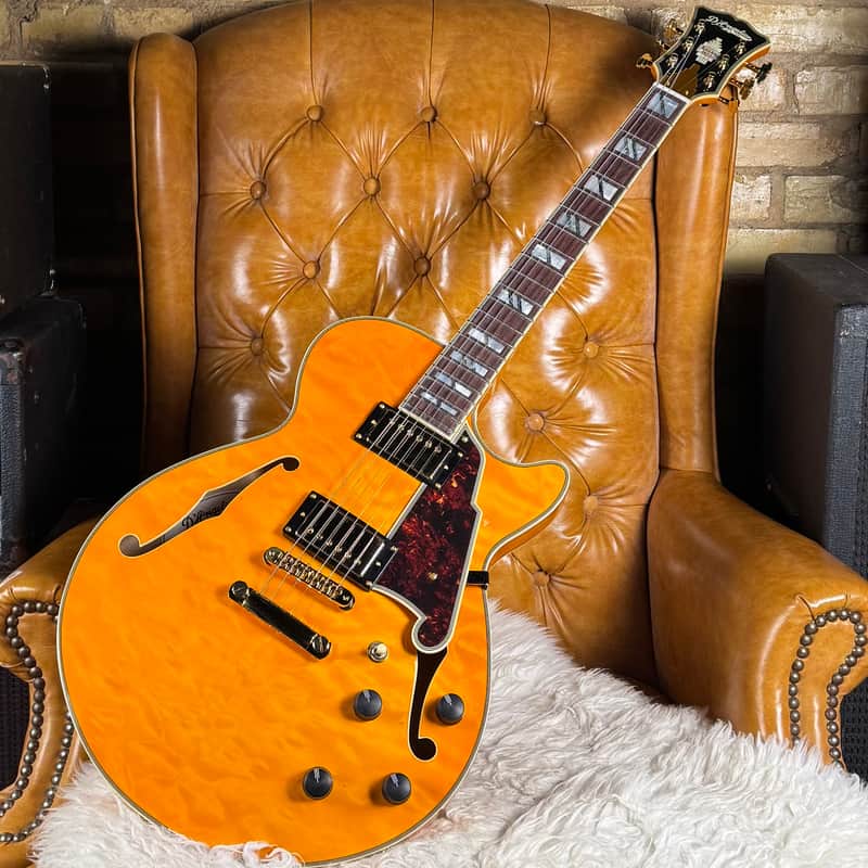 2022 D’Angelico Excel SS XT Vintage Natural Quilt Semi-Hollowbody Electric Guitar W/ Original Hardshell Case! image 1