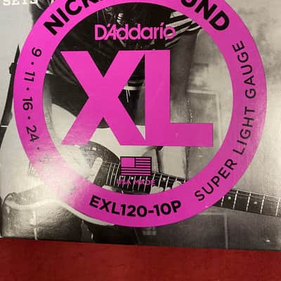D'Addario EXL120-10P electric 9-42 gauge nickel wound guitar strings (TEN PACK) image 1