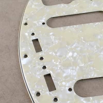 Aged Vintage Reissue USA Relic Pickguard Fender Mustang Guitar Aged Cream Pearl image 7