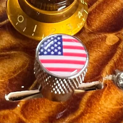 Kinnatone U.S.A. Flag Chrome Switch tip for Blade style switch 3 or 5 way Strat tele image 5