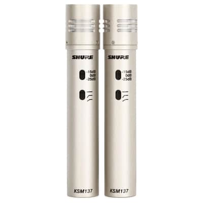 Shure KSM137/SL Stereo Pair with (2) KSM137, (2) Foam Windscreens, A27M Stereo Microphone Adapter and Carrying Case image 1