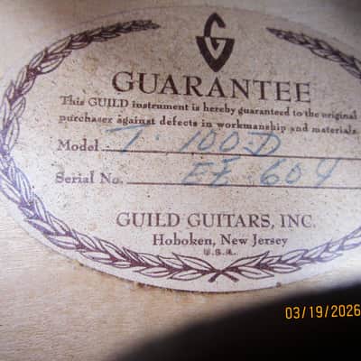 Guild T-100 D Guitar, 1965, Hoboken, N.J., Case image 4