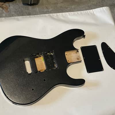 2020 Indonesian Kramer Nightswan Metallic Jet Black Guitar Body Floyd Ready 24.75" image 1