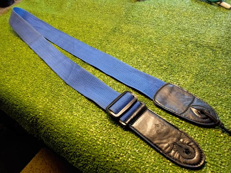55" Blue nylon web Guitar Strap 2" wide - Blue image 1