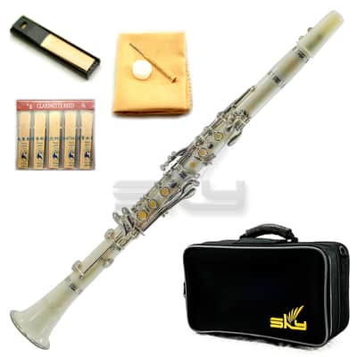 SKY Music High Quality Bb White Clarinet Package Nickle Silver Keys German Style image 1