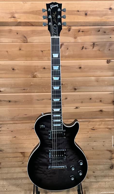 Gibson Mark Morton Signature Les Paul Modern Quilt 2026 - Translucent Ebony Burst Satin