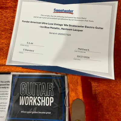 Fender American Ultra Luxe Vintage ’60s Stratocaster Ice Blue Metallic – Plek’d – OHSC/Case Candy image 2