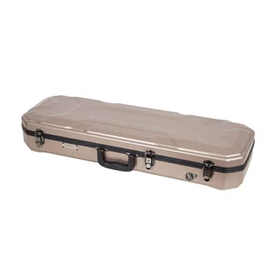 Crossrock 4/4 size Violin Case | ABS Molded Hardshell with Interior Compartment, 2 Bow Holders, Security Lock, and Detachable Straps-Champagne image 4