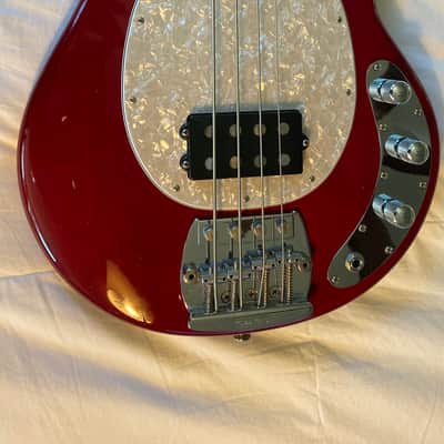 1988 Erine Ball Music Man Stingray Bass 1988 - Translucent Red - 4-Bolt, 2-Band EQ (with Extras!) image 5