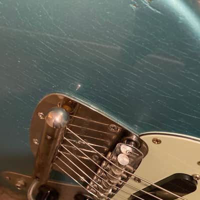 Fender/Warmoth Jag-Stang (w/ Contours) - Teal Green Metallic RELIC by Copacetic Customs image 20