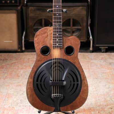 Beard Custom Shop Legacy E Round Neck Acoustic Guitar - Natural Curly Walnut with Hardshell Case image 2