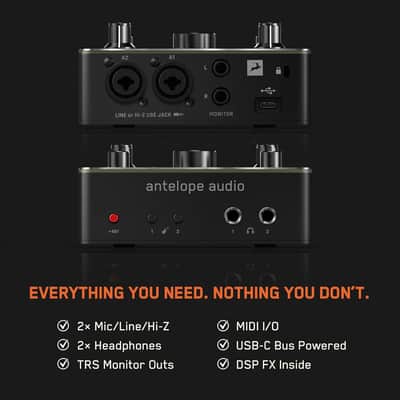 Antelope Audio Zenith 2 USB-C Audio Interface for Guitar, Vocals, Streaming & Podcasting 2x2 Digital Recording Interface w/Console-Grade Mic Preamps, Onboard DSP, Loopback image 4