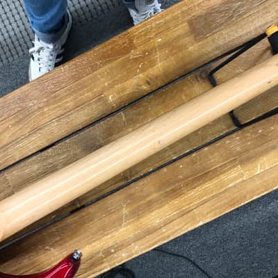 Peavey Milestone IV Fretless Bass Guitar - Transpartent Red image 8
