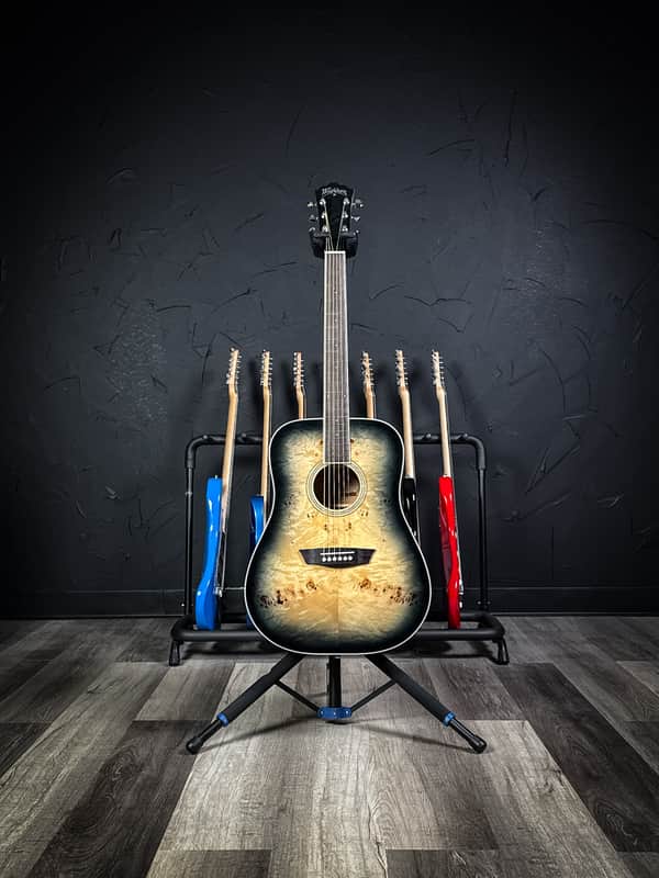 Washburn Deep Forest Burl Dreadnought Acoustic Guitar - Black Fade image 1