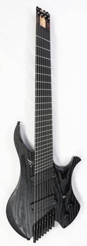 Agile 8 String Multi-Scale Fan Fret Chiral Nirvana 82831 RL MOD SS Flat Black Headless Electric Guitar image 1