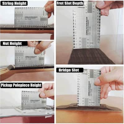 String Action Gauge Ruler, Guitar Height Gauge Set Up Tool for Electric Bass and Acoustic Guitar image 4