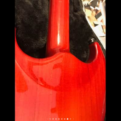 J.W. Van SG style neck through Electric guitar Cherry Burst image 15