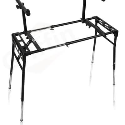 Griffin DJ Coffin Workstation Stand - 2 Tier Double Table Top Keyboard and Laptop Holder - Duel Level Multi-Purpose Portable Studio Mixer Mount for Turntables, Speakers, Pro-Audio Gear PA Equipment image 4