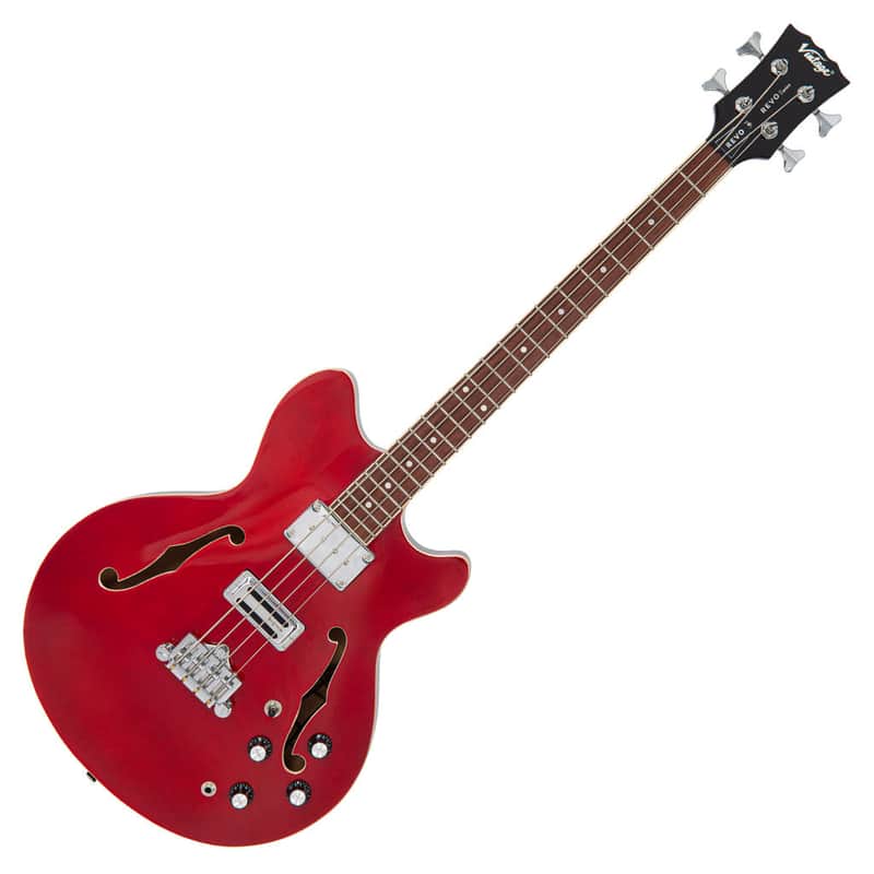 Vintage Vintage REVO Series 'Supreme' Semi Bass ~ Cherry Red