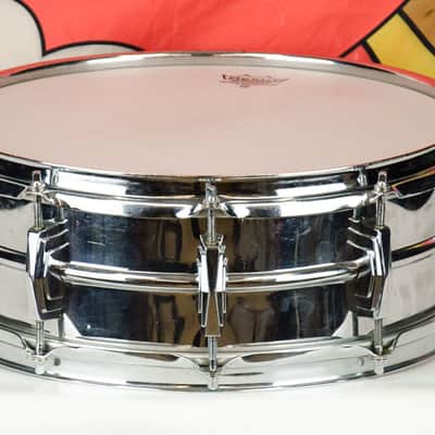 Early Pre Serial 60's Ludwig Keystone 14 x 5" Super Sensitive COB Chrome over Brass Snare Drum image 4
