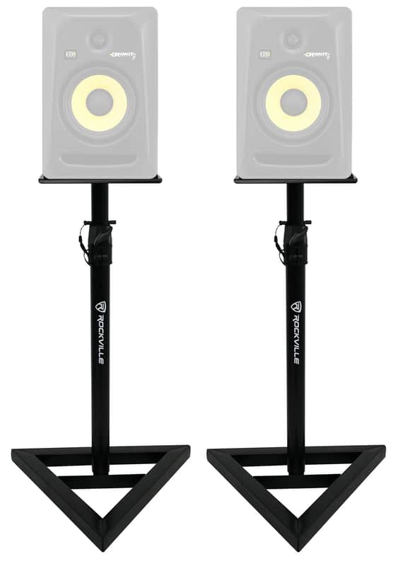 2 Rockville Adjustable Studio Monitor Speaker Stands For KRK ROKIT 6 G3 Monitors image 1