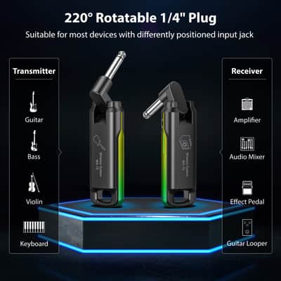LEKATO UHF Wireless Guitar System Transmitter Receiver For Electric Bass Mixer Keyboard Violin image 6