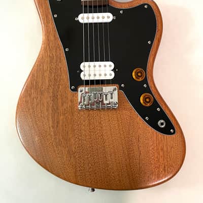 Mt. Fugi Custom offset mustang style electric guitar. Natural Mahogany, Nitro (StewMac Parts) image 1