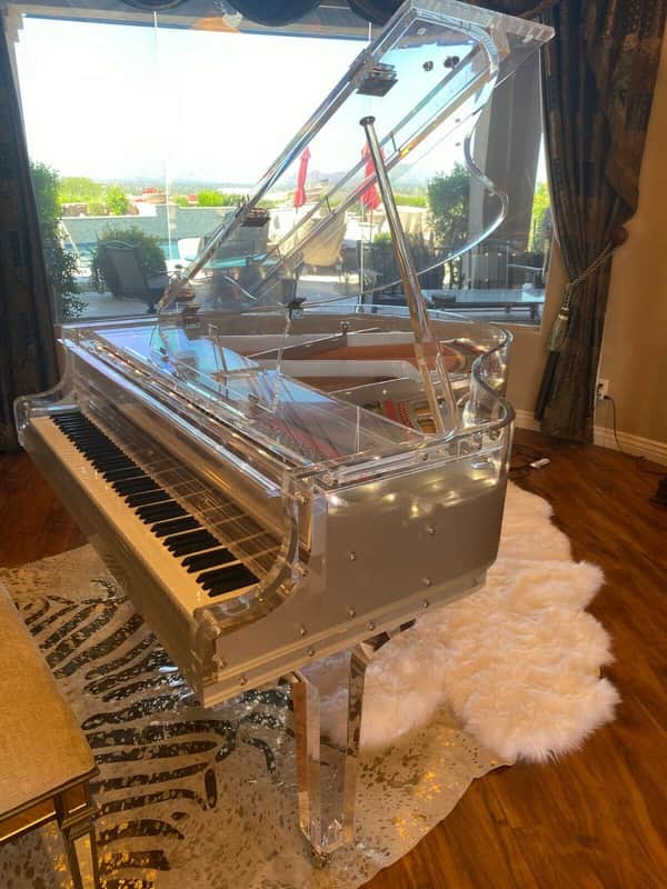 Stunning transparent / white/ acrylic Crystal Grand Piano image 1