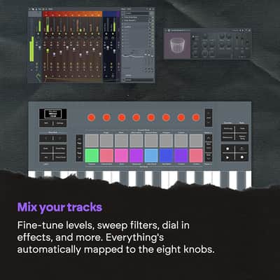 Novation FLkey 2 Mini 25 — 25-Mini-Key MIDI Controller Keyboard for FL Studio Beginners. Make Beats with USB, Pitch & Mod Strips, 16 Drum Pads, and Arpeggiator — Inc. 6 Months of FL Studio image 8