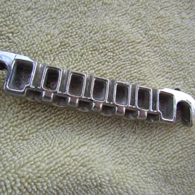 Gibson Lightning Bar Wraparound Compensating Bridge Early 60's Nickel Gibson Compensated Stop Tailpiece Cool Vintage Part image 3