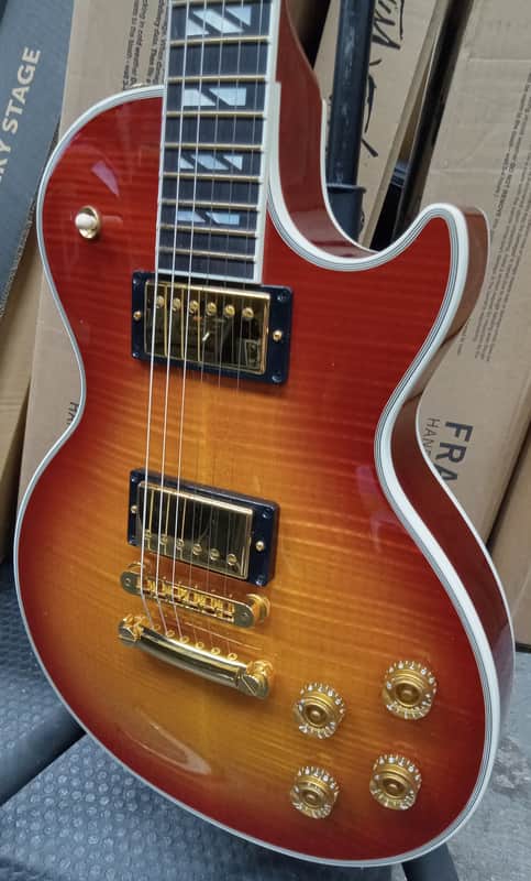 Gibson Les Paul Supreme in Cherry Sunburst (2003) 1st Year Gold Frets Fancy Binding!