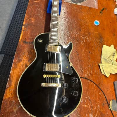 El Degas Les Paul Custom Set Neck 70s/80s - Black Made in Japan image 9