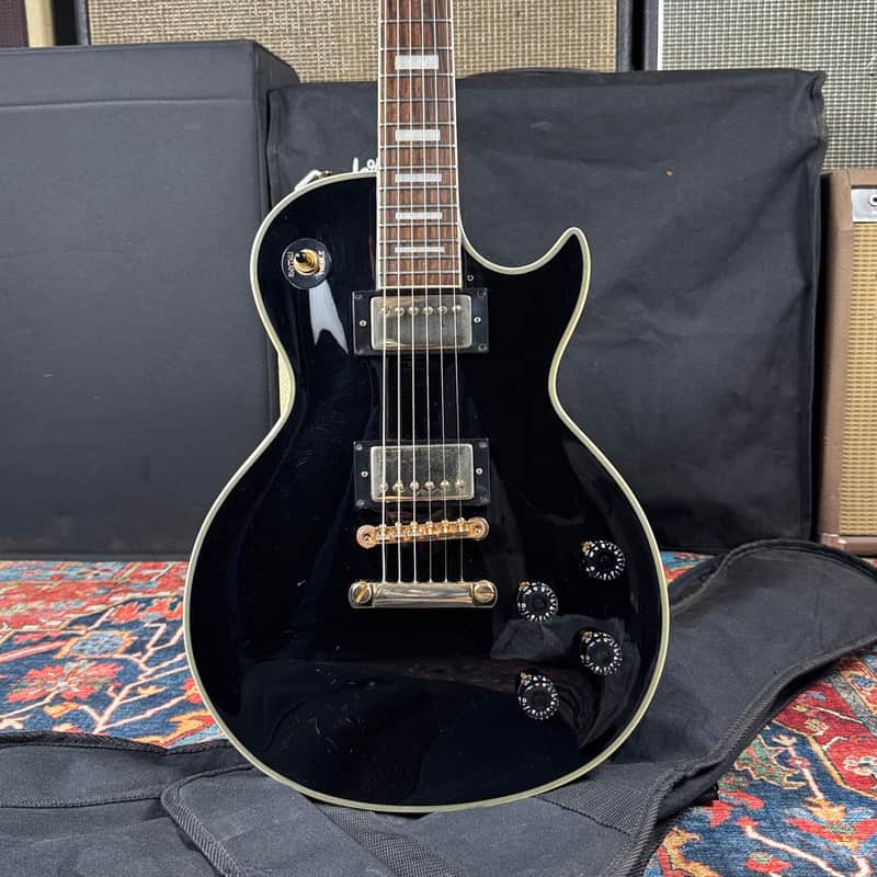 *Video* Fernandes/Burny RLC-55 Les Paul Custom Black - 1998 image 1