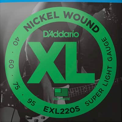 D'Addario EXL220S Nickel Wound Bass Strings, Super Light, 40-95, Short Scale image 1