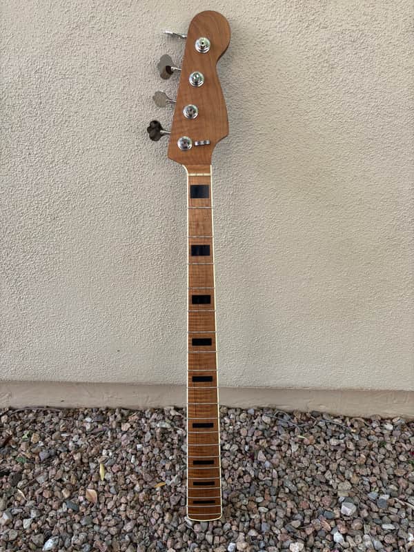 Warmoth Roasted Flame Maple Jazz Bass Neck image 1