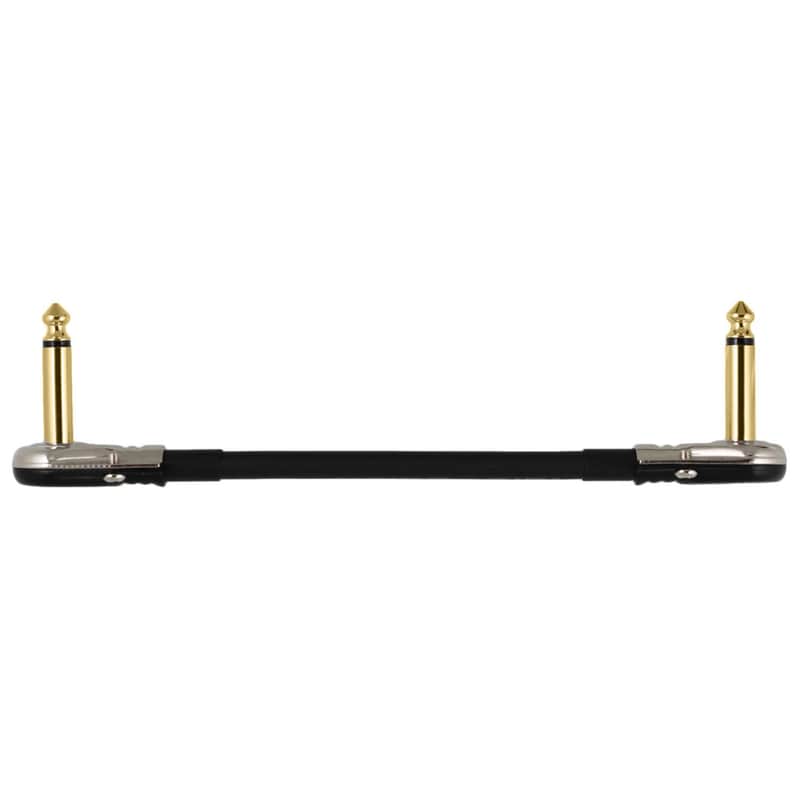 8" Castline Gold Mogami 2524 Guitar Pedal Board Patch Cable TS Low Profile Pancake Connector image 1