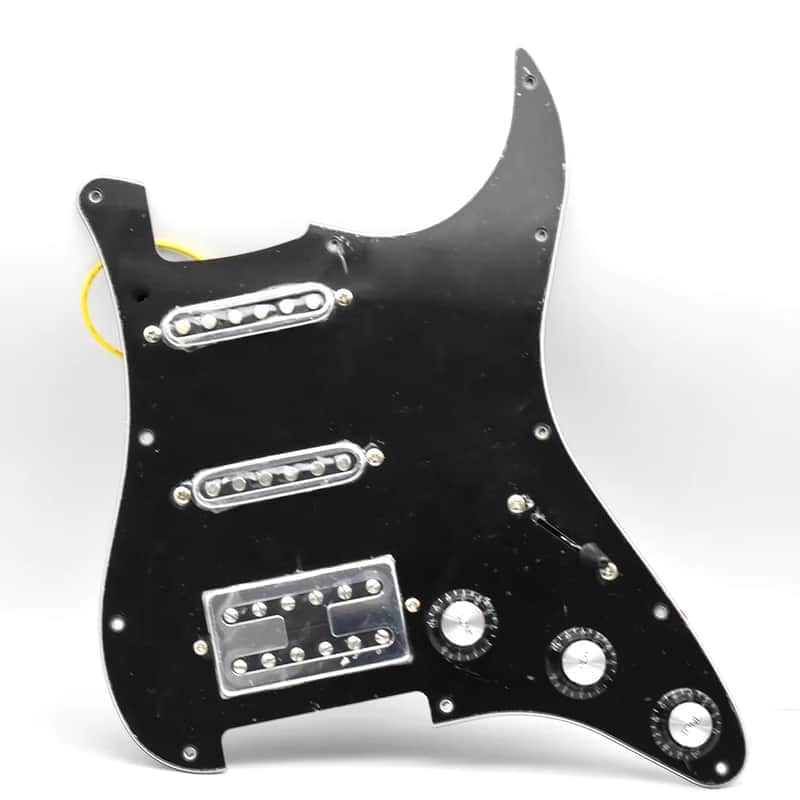 Black HSS Guitar Stratocaster Strat Style Loaded Prewired Pickguard image 1