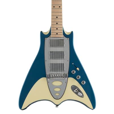 Backlund Super Vee Electric Guitar-Blue-Creme image 1