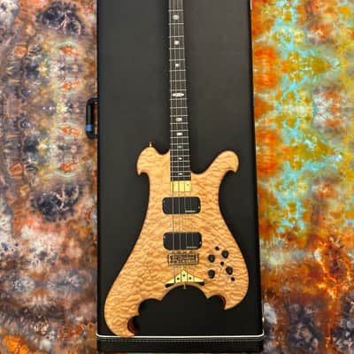 Alembic Dragon Wing Deluxe 5A Quilted Maple LED's 4 String Bass guitar 34" Scale image 5