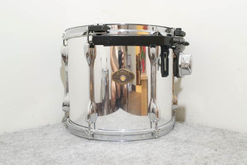 Tama Rockstar 10" x 13" Rack Tom w/ Floating Mount Japan Mirrored Chrome image 1