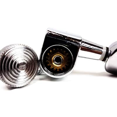 Brio Right Handed 6 In Line Guitar Locking Tuners Oval Chrome image 6