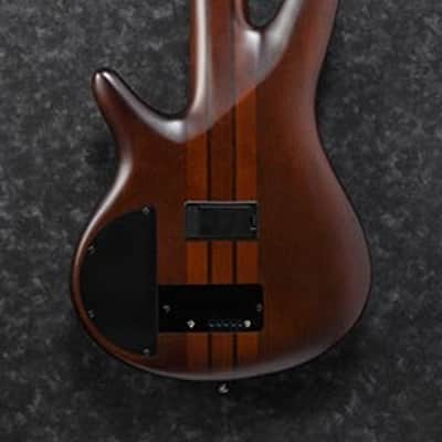 Ibanez SRF705 BBF Bass Workshop Fretless 5 String Electric Bass. Brown Burst Flat image 4
