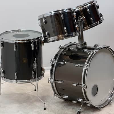 Gretsch 22/12/13/16" 70's Stop Sign Badge Drum Set - Black Mirror Chrome image 4