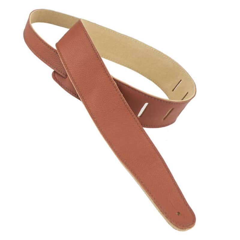 Henry Heller Leather Series, 2.5" Wide Leather Guitar Strap, Capri Brown image 1