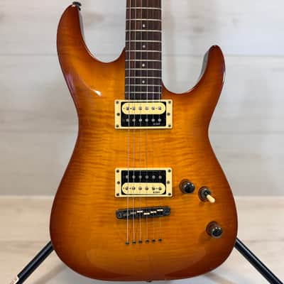 ESP LTD H-101FM Amber Sunburst Flame Maple Electric Guitar 2009 image 2